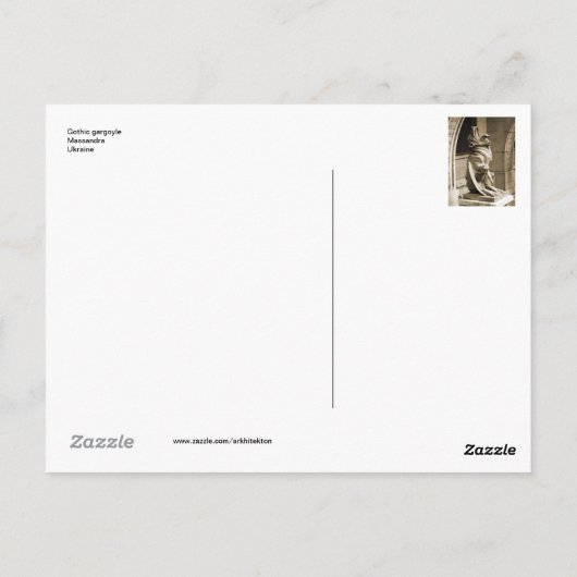 Gothic gargoyle briefkaart (Achterkant)