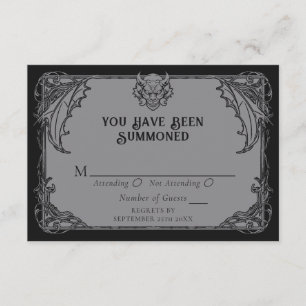 Gothic Gargoyle Bruiloft RSVP Behuizing Kaart