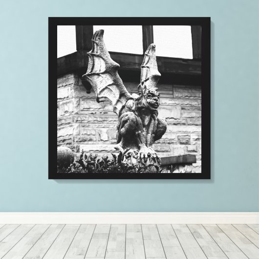 Gothic Gargoyle Canvas Afdruk (Insitu (Houten vloer))