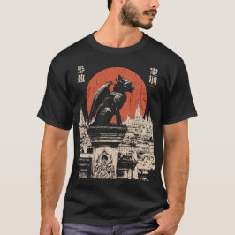 Gothic Gargoyle Rode Maan Japanse Urban Fantasy T-shirt