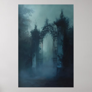 Gothic Gate Begraafplaats Kunstprint, Donkere Cott Poster