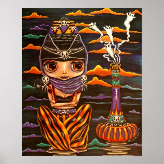 Gothic Genie en Ghost Katten Poster (Voorkant)
