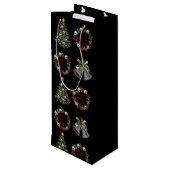 Gothic gepersonaliseerde kerst schedels bomen kran wijn cadeautas (Achterkant Gekanteld)