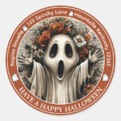 Gothic Ghost Garden Halloween Envelope Seal Ronde Sticker (Voorkant)