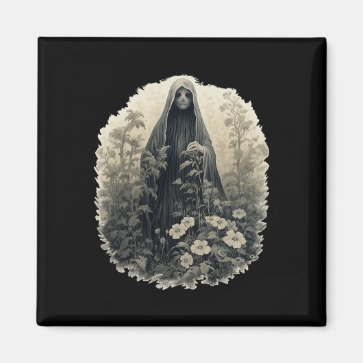 Gothic Ghost In The Forest Bloemgeest Ha Magneet (Voorkant)
