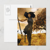 Gothic Girl Autumn Witch Briefkaart (Voorkant / Achterkant)