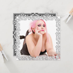 Gothic Girl Foto: "Ik Miss You" Tribal Border Card Kaart