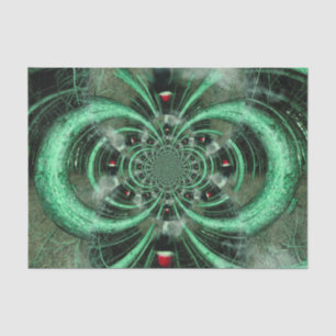 Gothic Girl Green Forest Abstract Surreal Tissuepapier