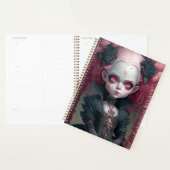 Gothic Girl Pink Black Creepy Cute Planner (Display)