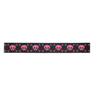 Gothic Girl Pink Black Skulls Pattern Cool Lint