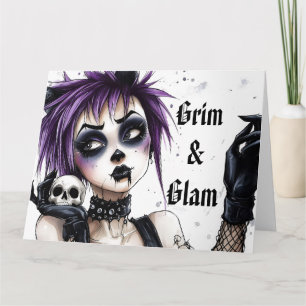 Gothic Girl Portrait - Grim & Glam Kaart