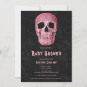 Gothic Girl Skull Antique Baby Shower Invitation (Devant)
