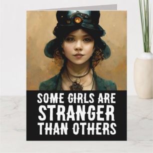 GOTHIC GIRL STEAMPUNK BIRTHDAY WENSKAART HER KAART