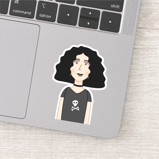 Gothic Girl Sticker (Detail)