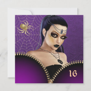 Gothic Girl Sweet Sixteen Uitnodiging