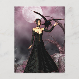 Gothic Girls Red Witch fantasy briefkaart