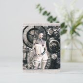 Gothic Girls Steampunk op het hart Briefkaart (Staand voorkant)