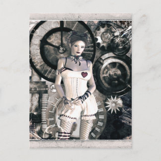 Gothic Girls Steampunk op het hart Briefkaart