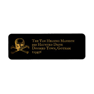 Gothic Glam Adres Etiket Zwart