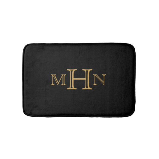Gothic Glam | Bath Mat | Monogram | Zwart (Voorkant)
