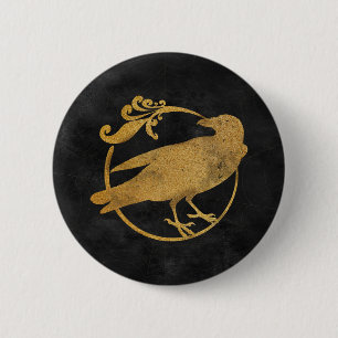 Gothic Glam BUTTON Raven Zwart