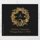 Gothic Glam | Etiket op vloeibare flessen | Zwart (Enkel label)