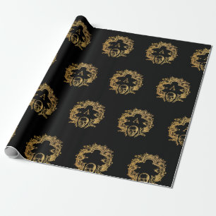 Gothic Glam Monogram Skull   Cadeaupapier