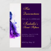 Gothic Glam Quince Folie Uitnodiging (Voorkant)