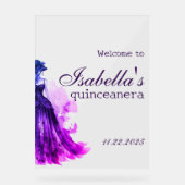 Gothic Glam Quince paarse Acryl Bord (Voorkant)