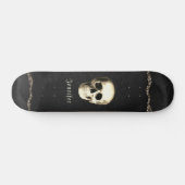 Gothic Glam Skull Black Waterverf Gepersonaliseerd Skateboard (Horizontaal)