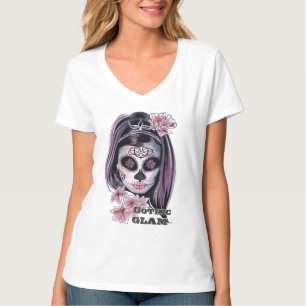Gothic glam suikerschedel t-shirt