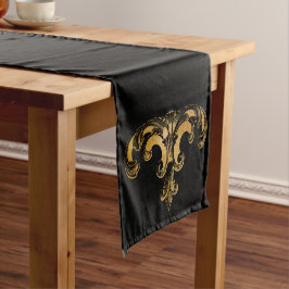 Gothic Glam | Tafelteller | Zwart en goud Korte Tafelloper