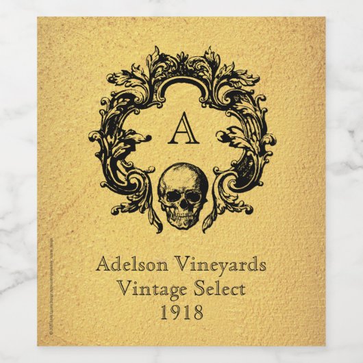 Gothic Glam | Wijnlabel | Goud Wijn Etiket (Enkel label)