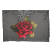 Gothic Glamor Red Rose Black Ornamental Glam Kussensloop (Voorkant)