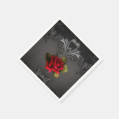 Gothic Glamor Red Rose Black Ornamental Glam Servetten (Hoek)