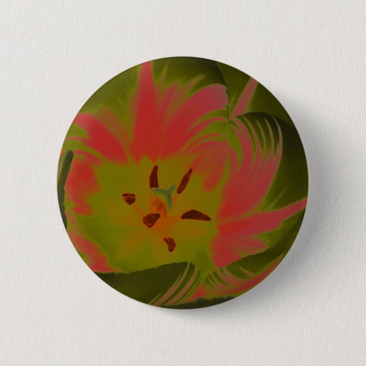Gothic Gloomy Red Tulip Button (Voorkant)