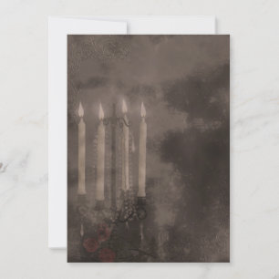Gothic Glow Candle Light Rozen Weddenschap Kaart