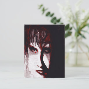 Gothic God Post Punk Goth Muziek Man Portret Kunst Briefkaart