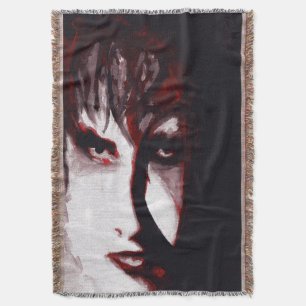 Gothic God Post Punk Goth Muziek Man Portret Kunst Deken