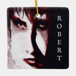 Gothic God Post Punk Goth Muziek Man Portret Kunst Keramisch Ornament