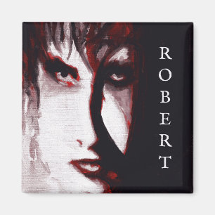 Gothic God Post Punk Goth Muziek Man Portret Kunst Magneet