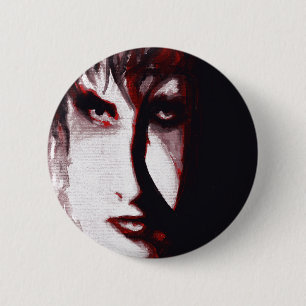 Gothic God Post Punk Gothic Music Man Portret Art Ronde Button 5,7 Cm