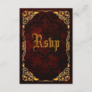 Gothic Gold-geplateerd Birthday RSVP Kaartje
