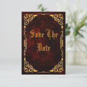 Gothic Gold omgeven 40e verjaardag, behalve de dat Save The Date (Staand voorkant)