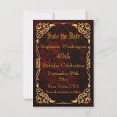 Gothic Gold omgeven 40e verjaardag, behalve de dat Save The Date (Achterkant)