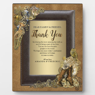 Gothic-Gold Steampunk Weddenschap op Suede Fotoplaat