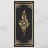  Gothic Gold Victoriaans bruiloft Menu (Achterkant)
