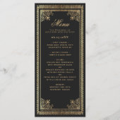  Gothic Gold Victoriaans bruiloft Menu (Voorkant)