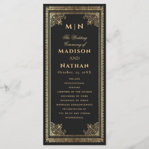  Gothic Gold Victoriaans bruiloft Programma