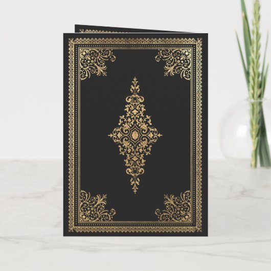  Gothic Gold Victoriaans bruiloft Programma (Achterkant)